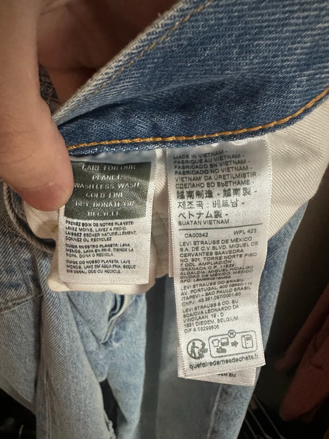 [W34xL32] 리바이스 501 연청 워싱 데미지 진 상품이미지4