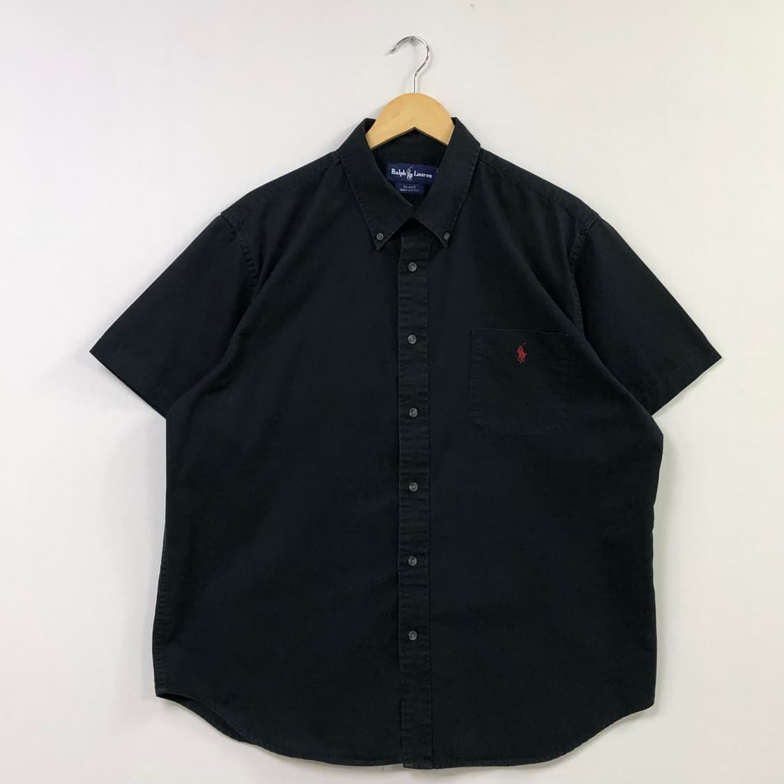 XL 폴로 블랙 솔리드코튼 셔츠 상품이미지2