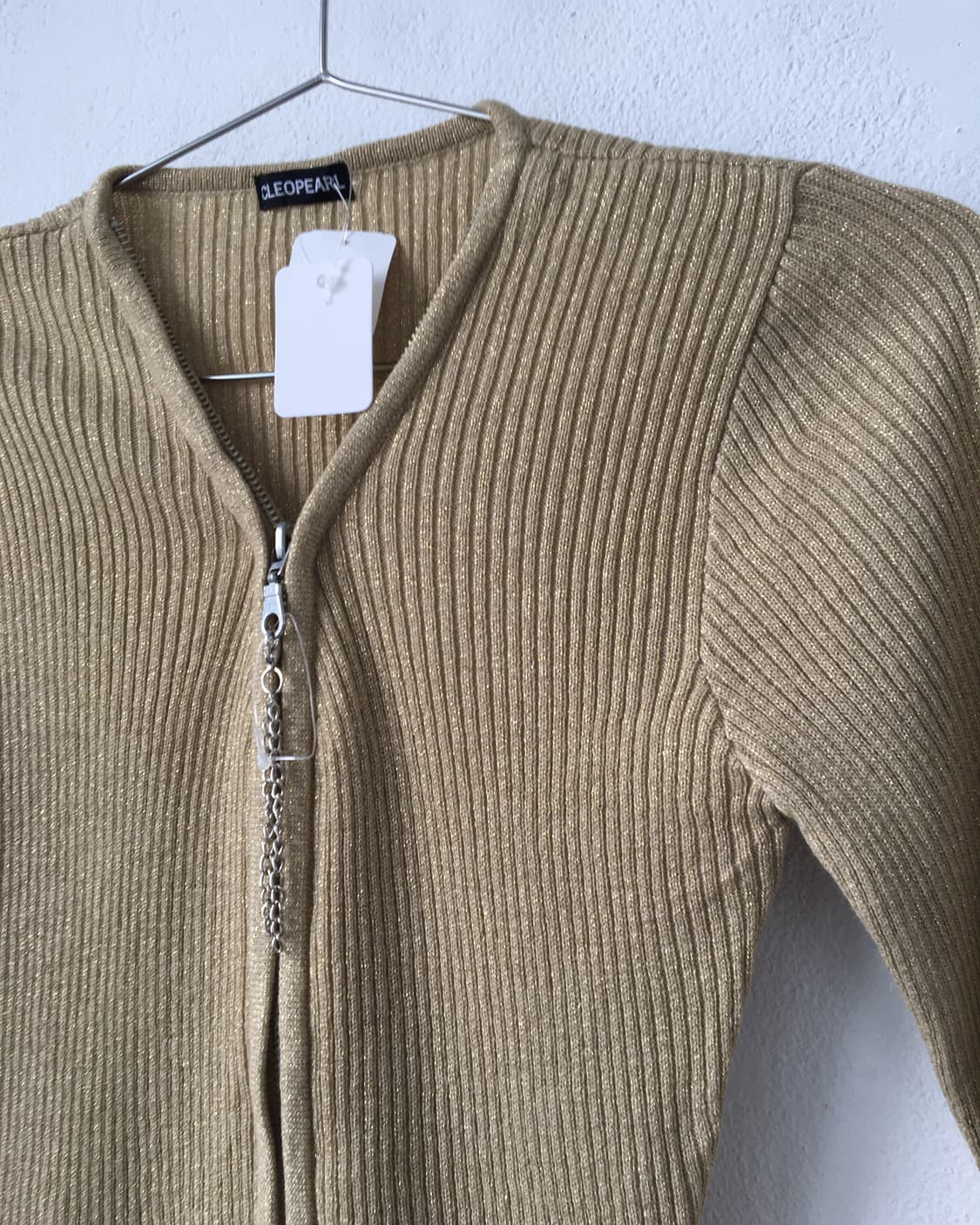 Glitter ribbed knit zip up 상품이미지4