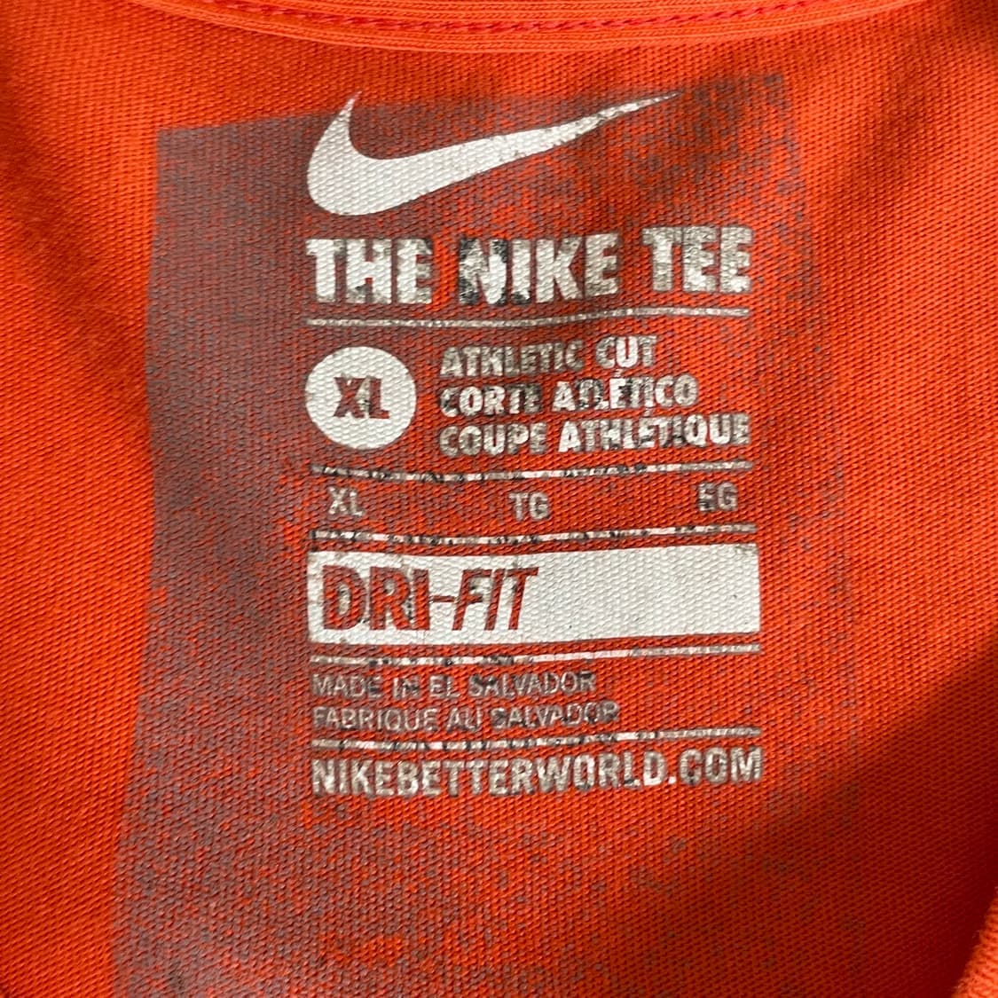 나이키 오렌지 프린팅 드라이핏 반팔 티셔츠 XL 상품이미지9