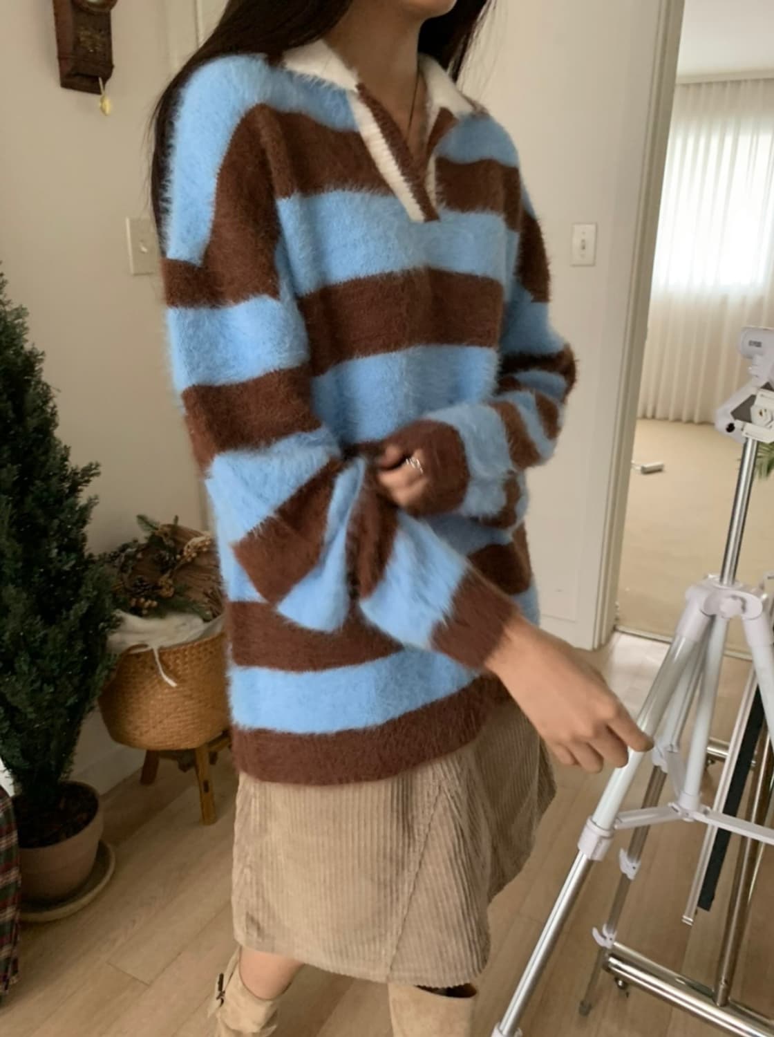 스트라이프 롱 니트 상품이미지5