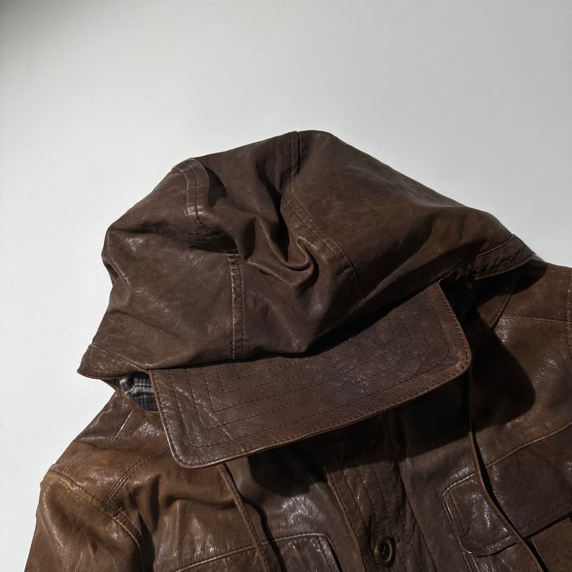 인터메조 램스킨 레더 유틸리티 후드 필드 자켓 상품이미지6