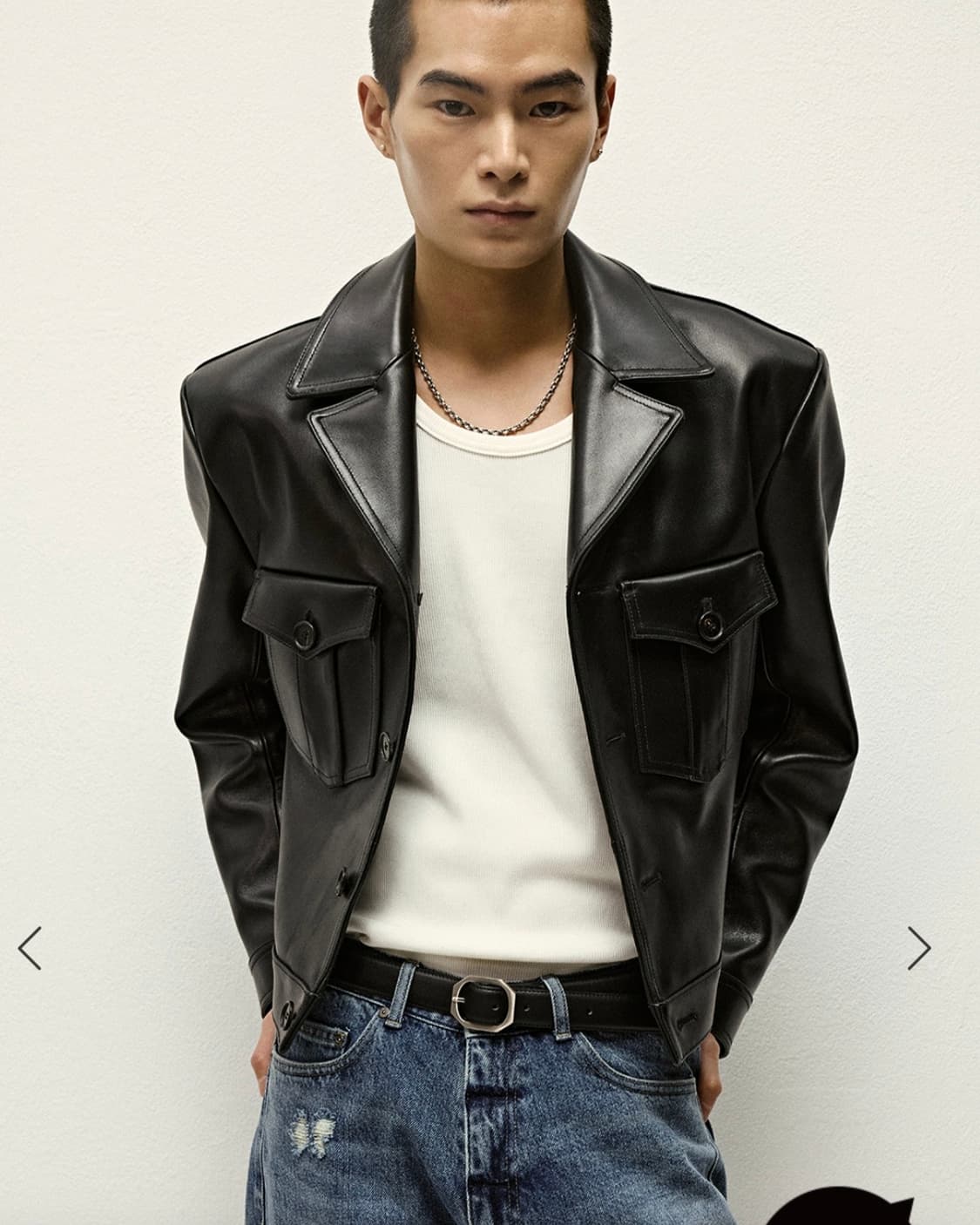 세비지 밀리터리 레더 자켓 상품이미지2