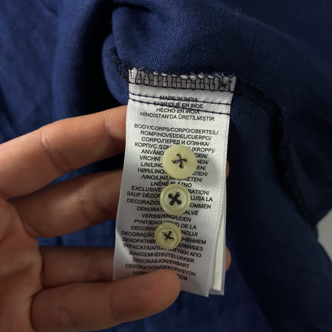 Polo  폴로 랄프로렌 자수 린넨 네이비 화이트포니 셔츠  상품이미지5