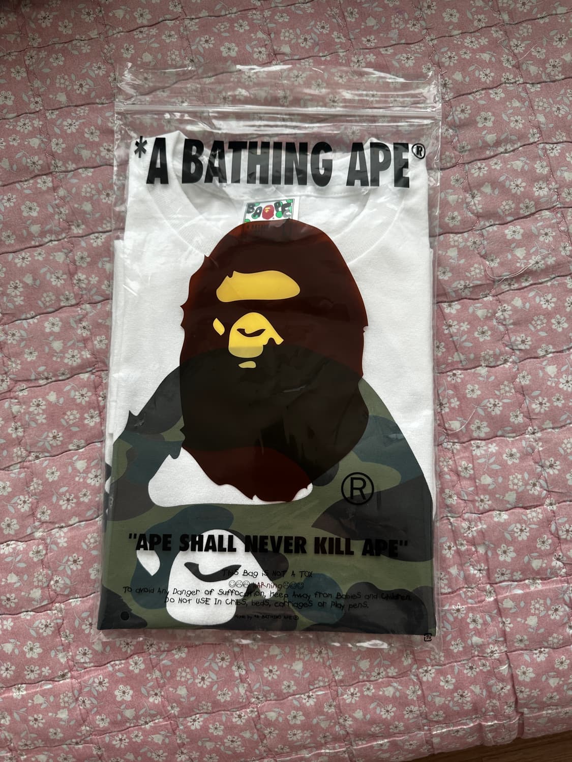 배이프 카모 반팔 새상품 L 상품이미지3