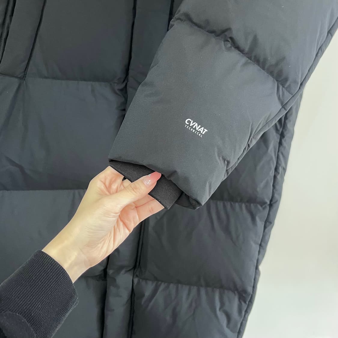 커버낫 빅로고 덕다운 블랙 롱패딩 상품이미지6