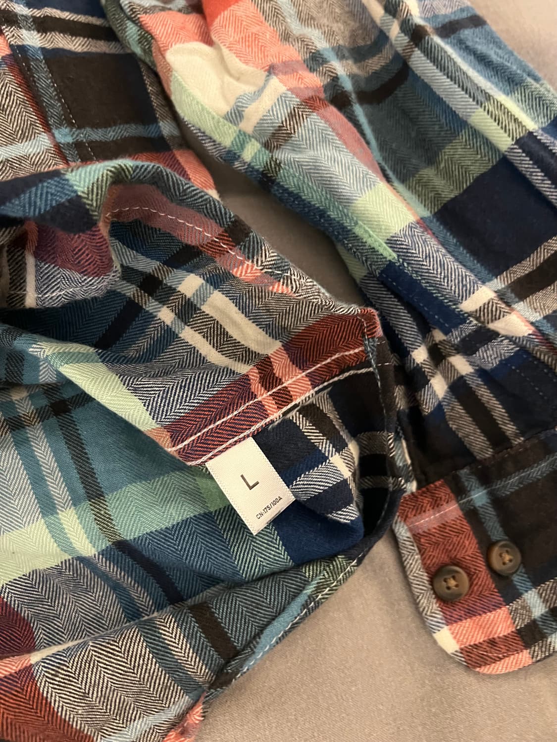 유니클로 플란넬 체크셔츠 남방 L 상품이미지4