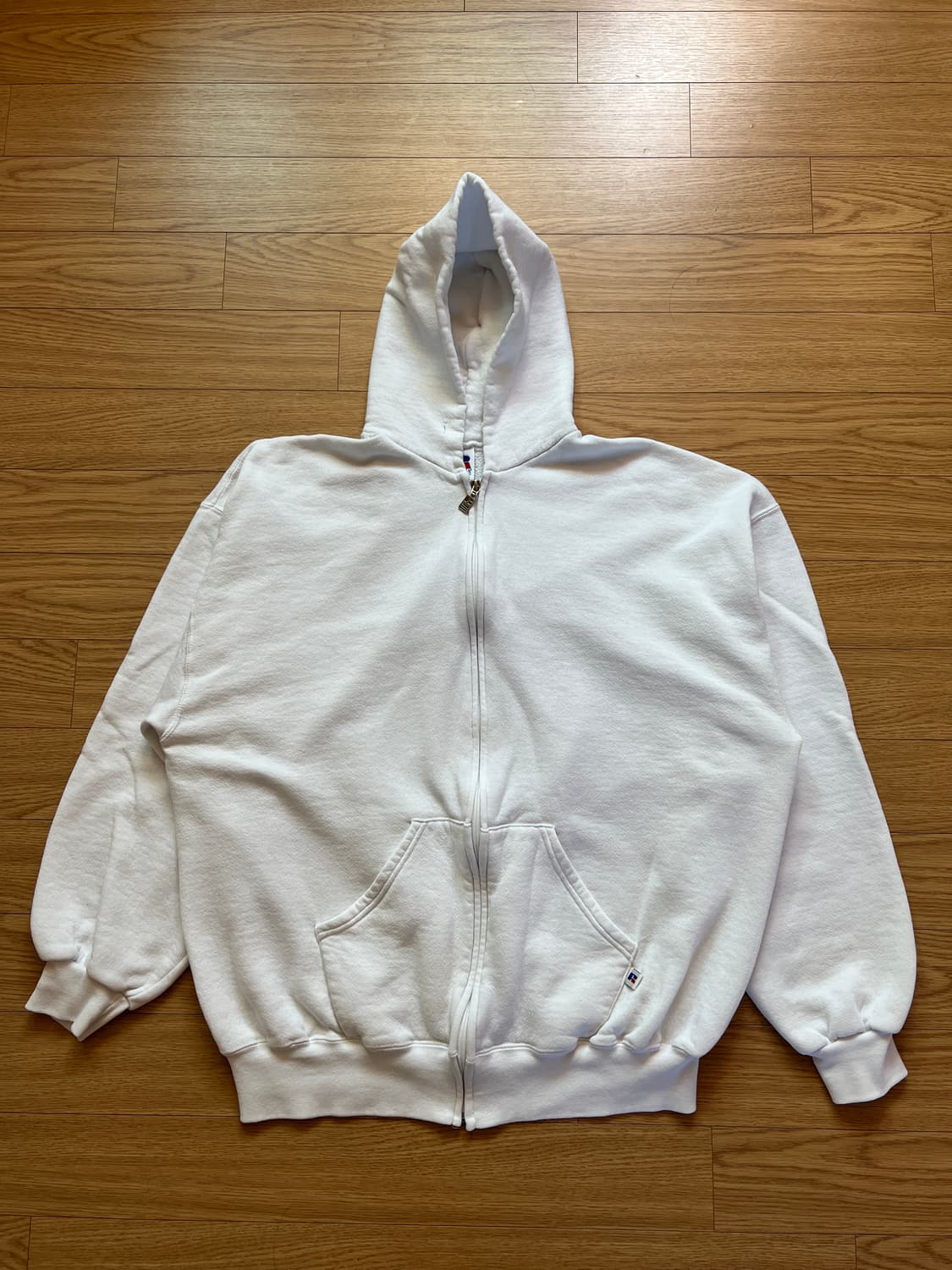 90s 러셀 빈티지 후드집업 화이트 XXL 상품이미지3