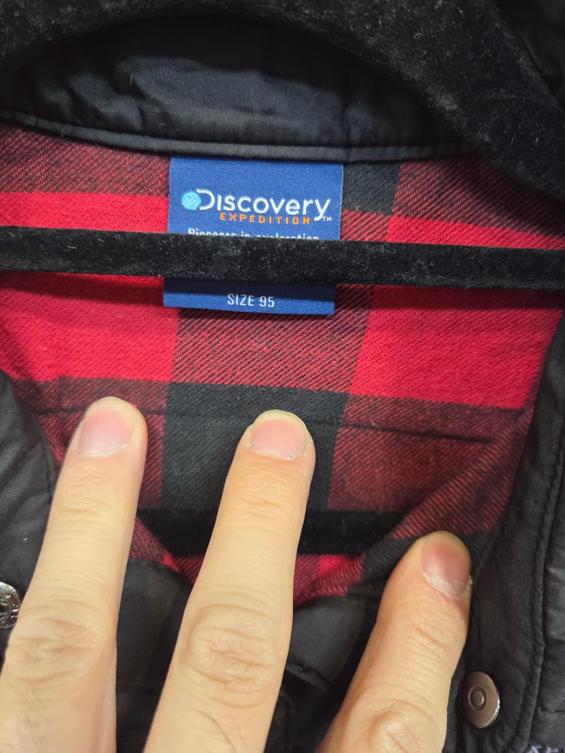 디스커버리 여성 안감체크 퀄팅 패딩셔츠 95 상품이미지3