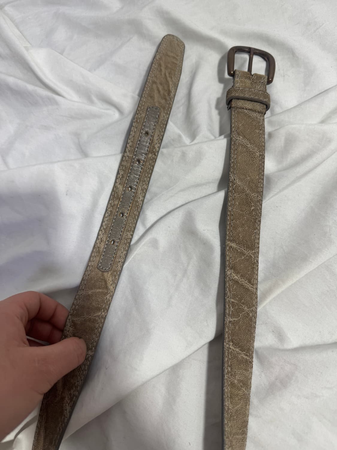 빈티지 크랙 레더 벨트 상품이미지4