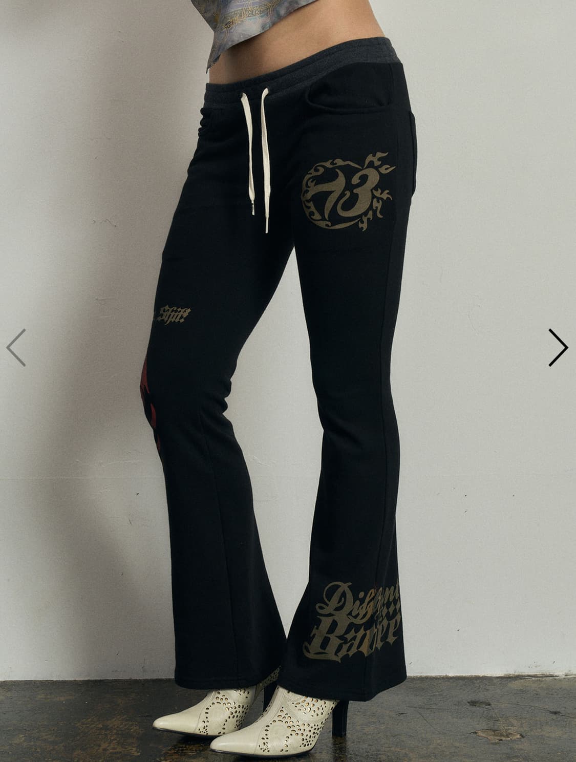 배디 레터링 부츠컷 팬츠 블랙 상품이미지2