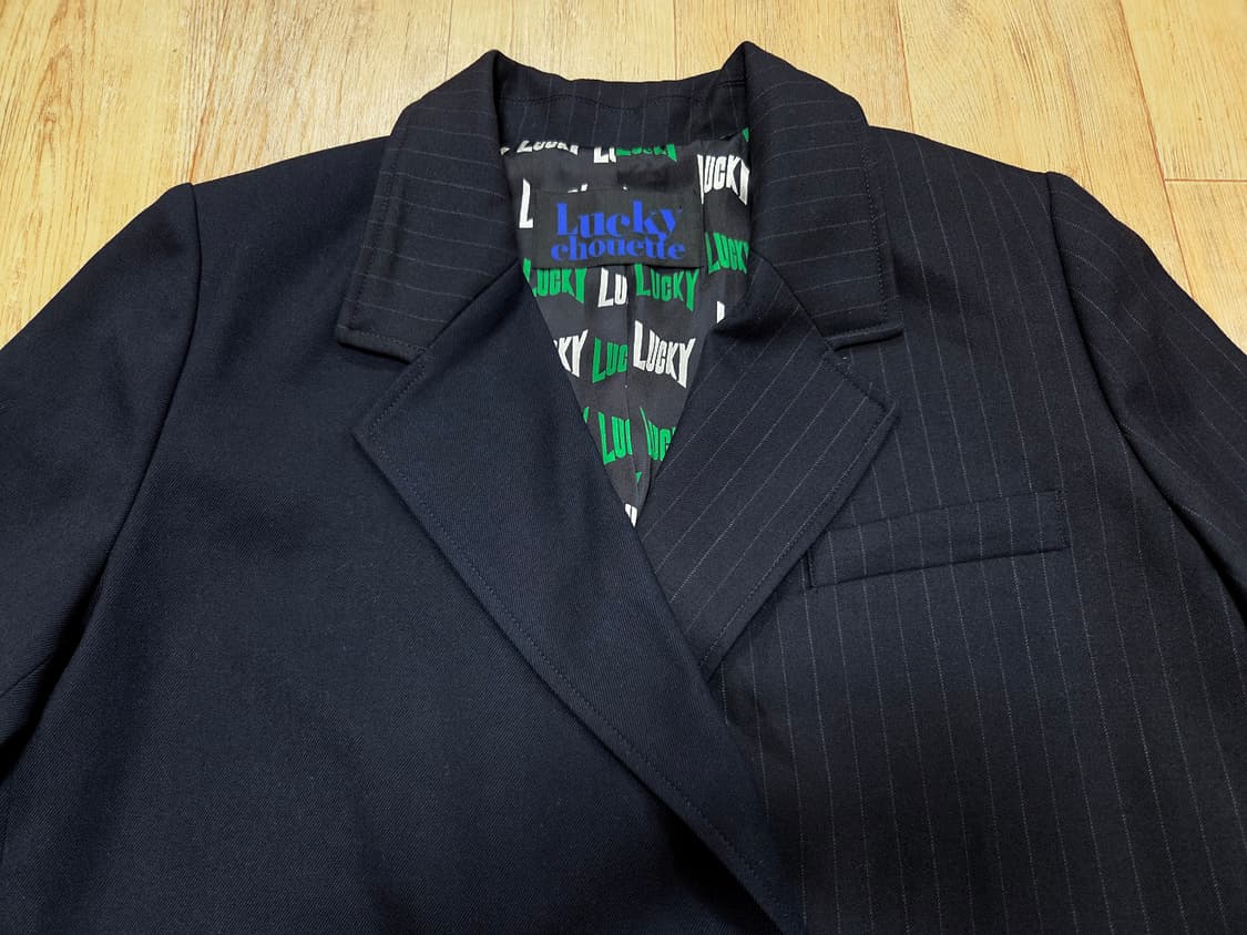 럭키슈에뜨(LUCKYCHOUETTE) 스트라이프 더블자켓 프리 새상품 상품이미지7