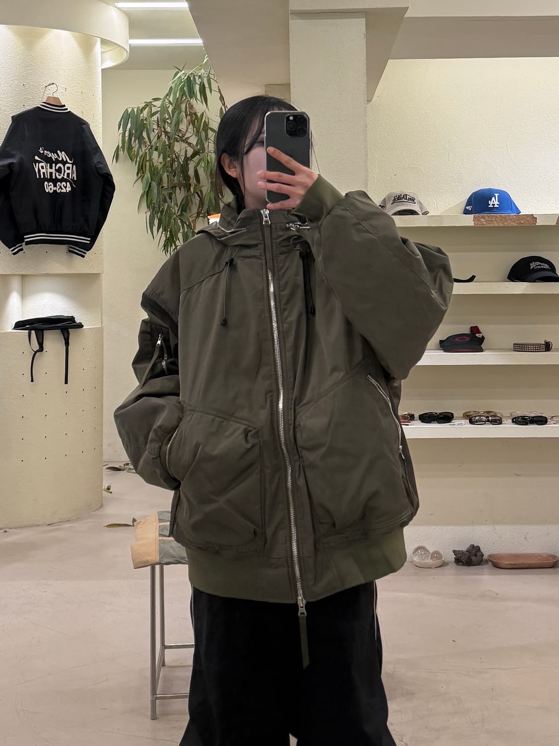 후드 MA-1 항공 점퍼 카키 U533 상품이미지1