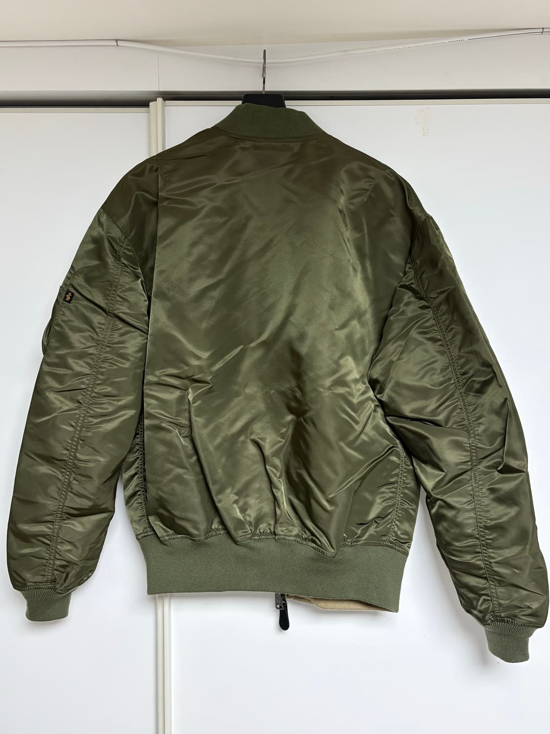 알파인더스트리 MA-1 플라이트 자켓 OG-107 그린/카키 리버서블 S 상품이미지4