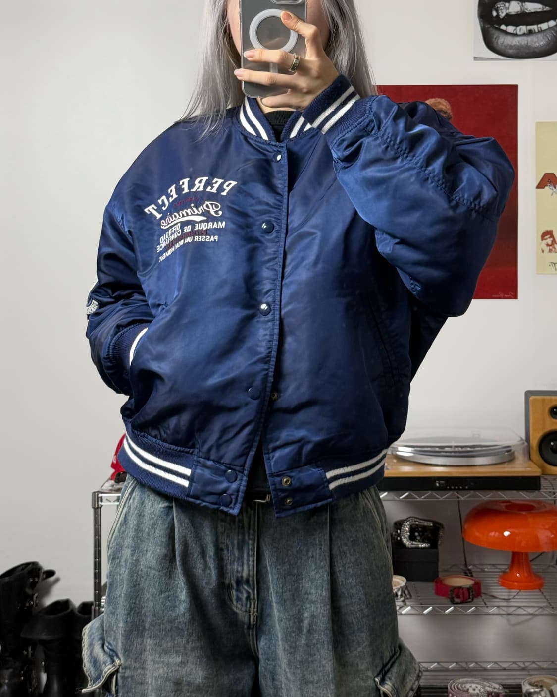 빈티지 사틴 스타디움 자켓 상품이미지2