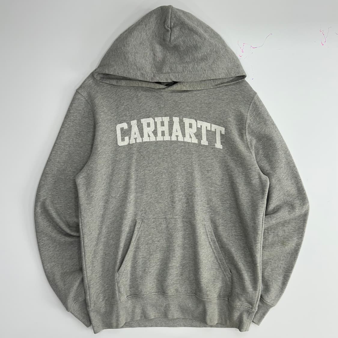Carhartt 칼하트 스펠아웃로고 그레이 후드티 상품이미지3