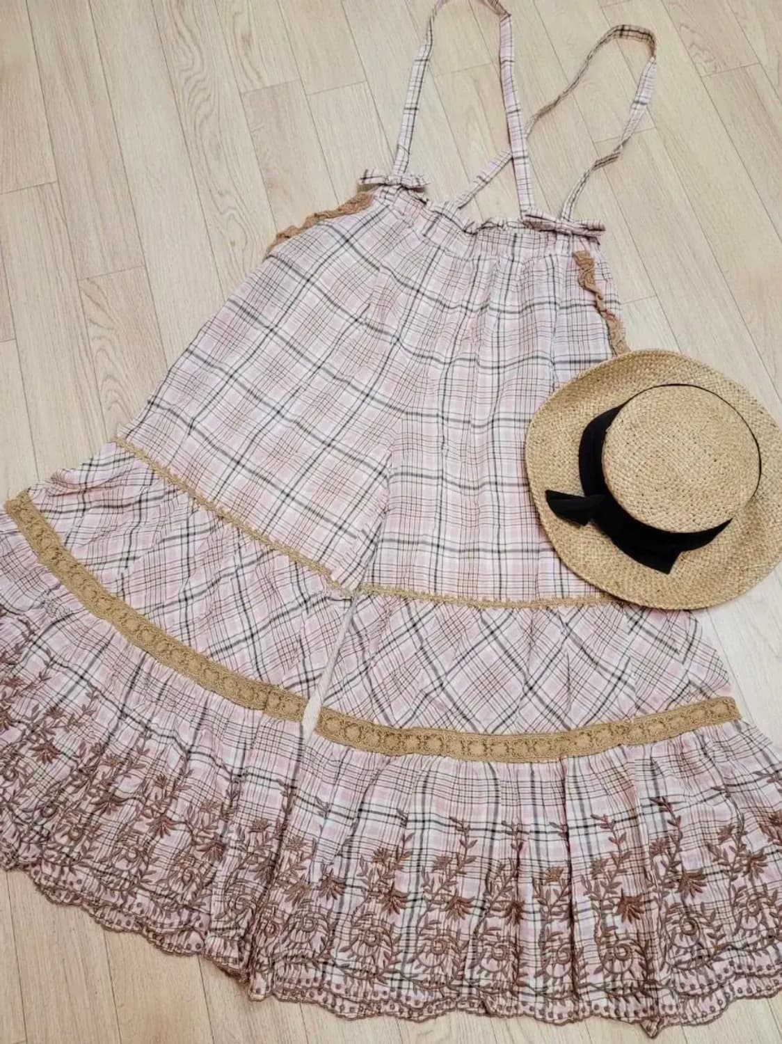 일본빈티지 새제품 LIZLISA 리즈리사 자수 멜빵바지 상품이미지1