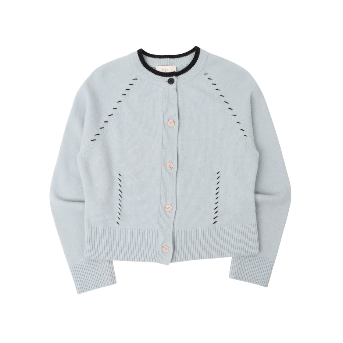 Kijun 기준 라이트 블루 울 가디건 상품이미지1