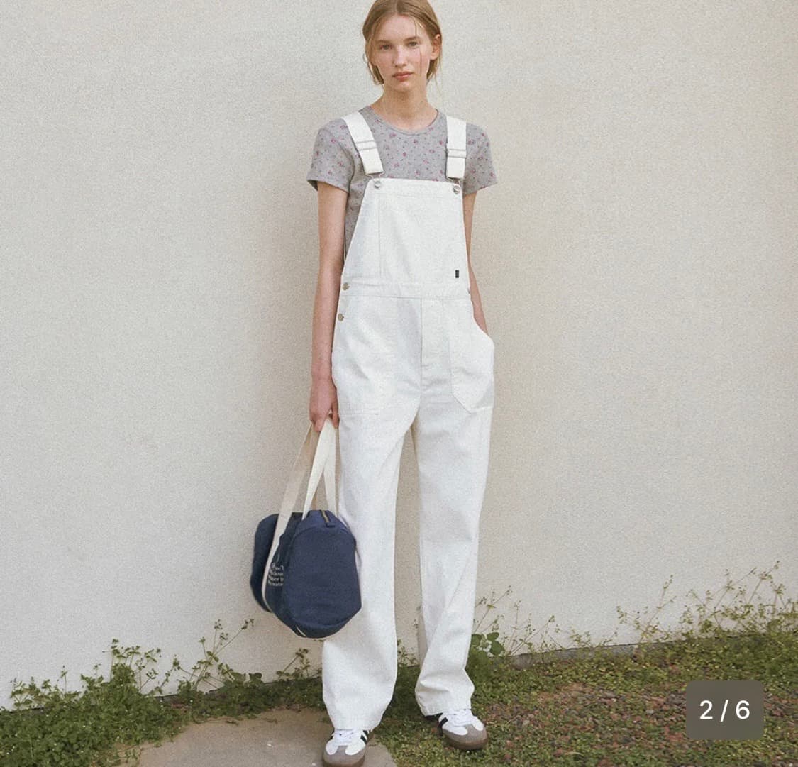 유라고 화이트 오버롤 상품이미지1