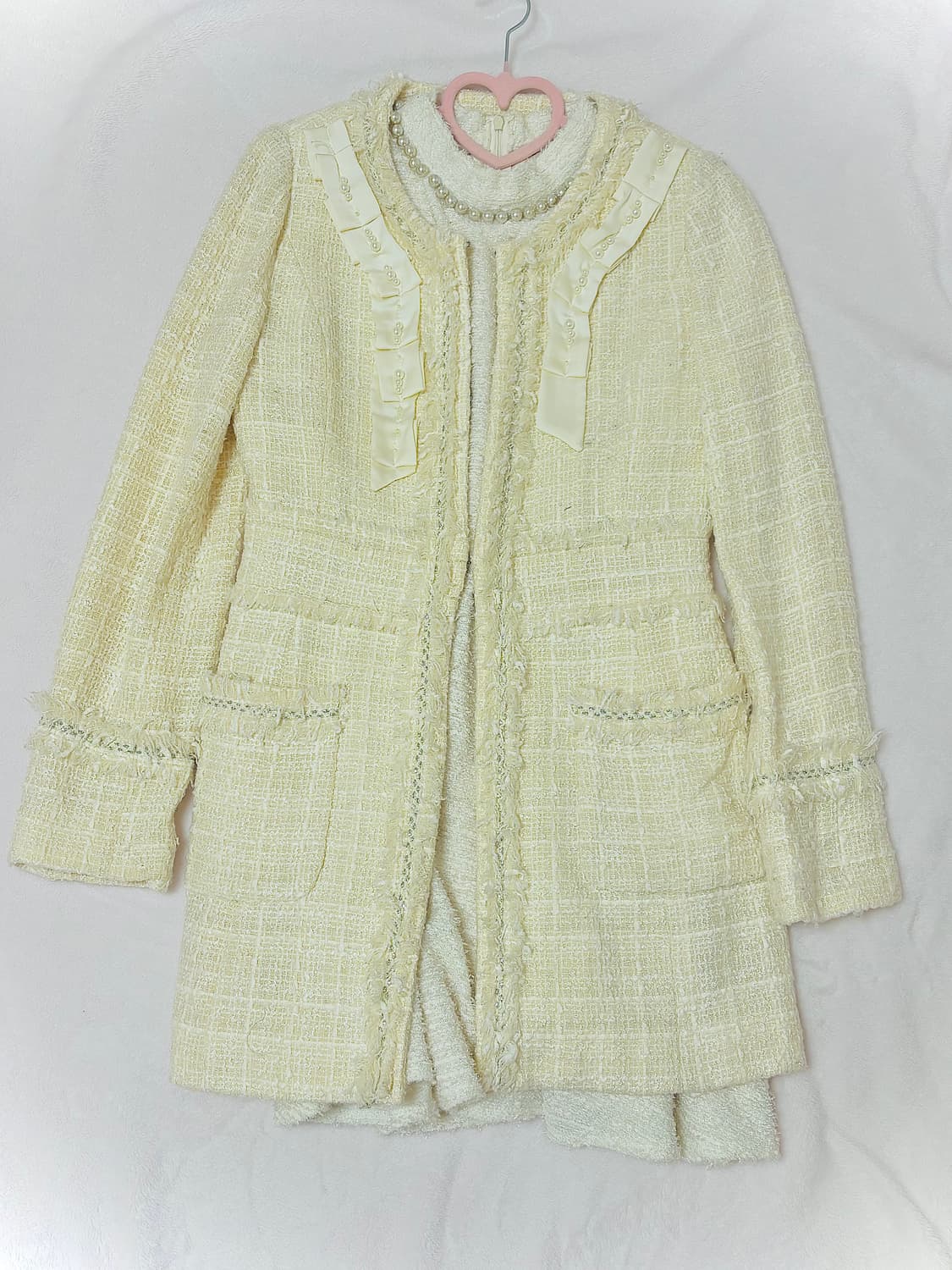 빈티지 트위드 자켓 원피스 세트 하치깔 스나계 상품이미지1