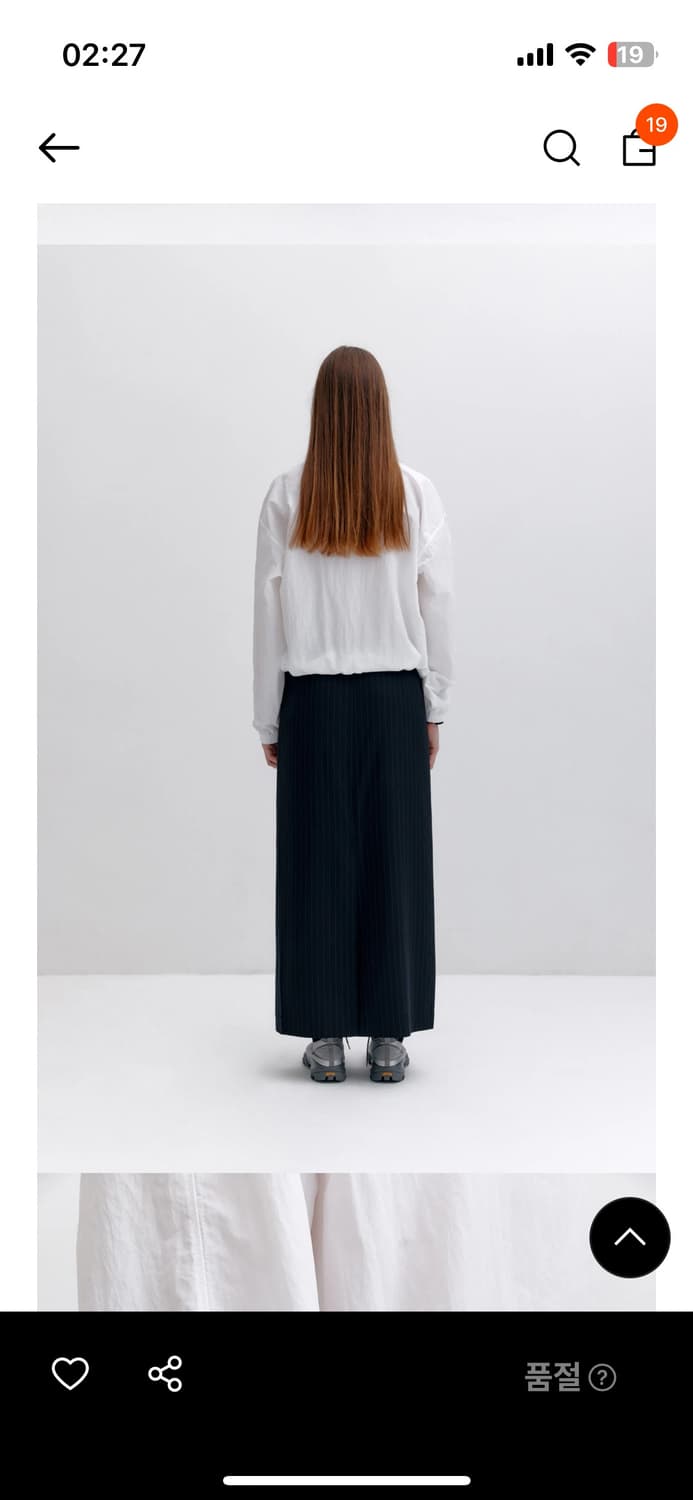 로우클래식 RELAXED SLIT LONG SKIRT_NAVY 상품이미지4