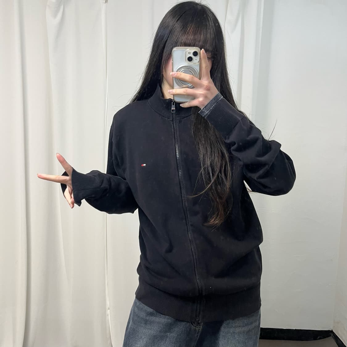 Tommy Hilfiger Black Knit Zip-up 상품이미지2