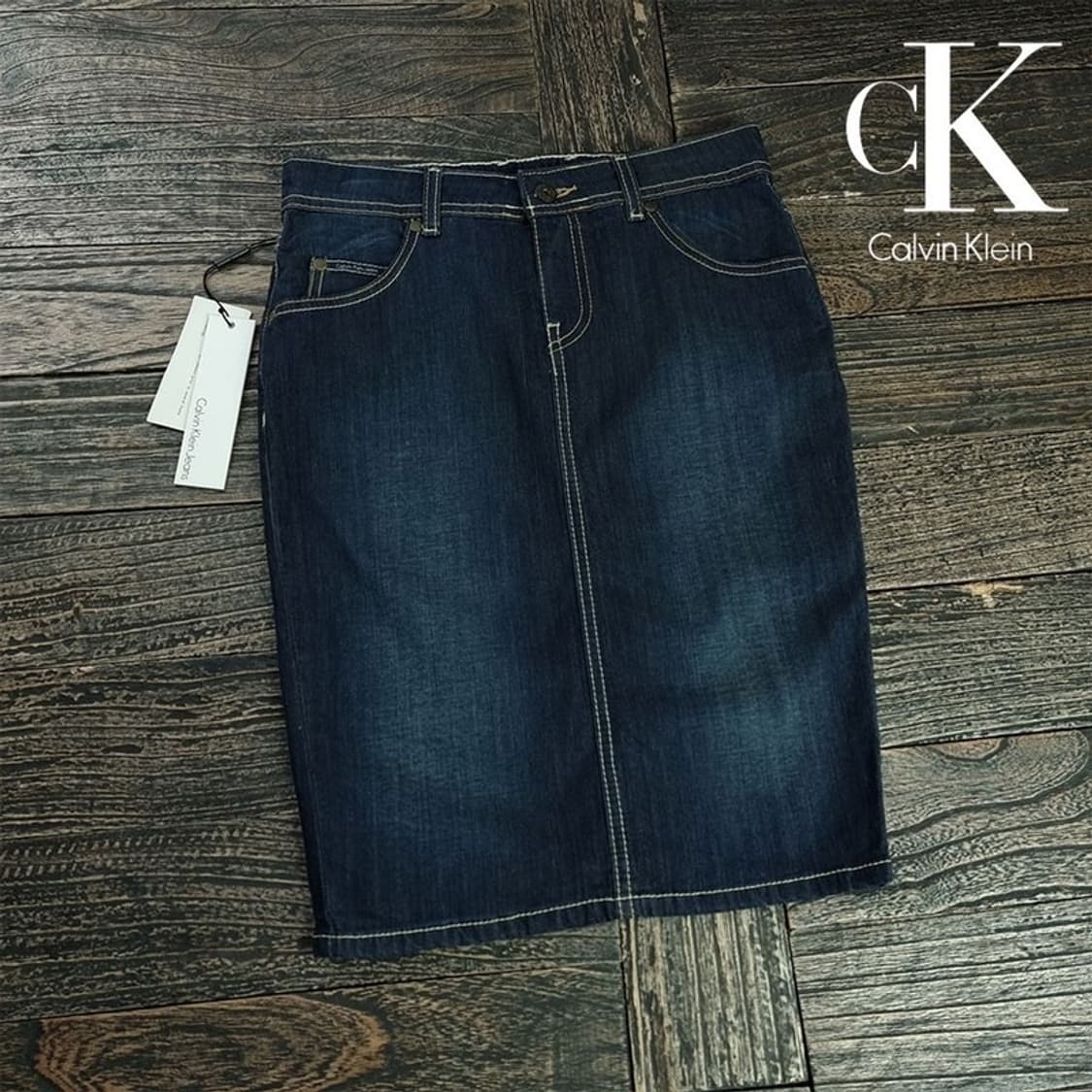 [캘빈클라인](새상품) 로우라이즈 데님 미들 스커트 M19831 상품이미지1