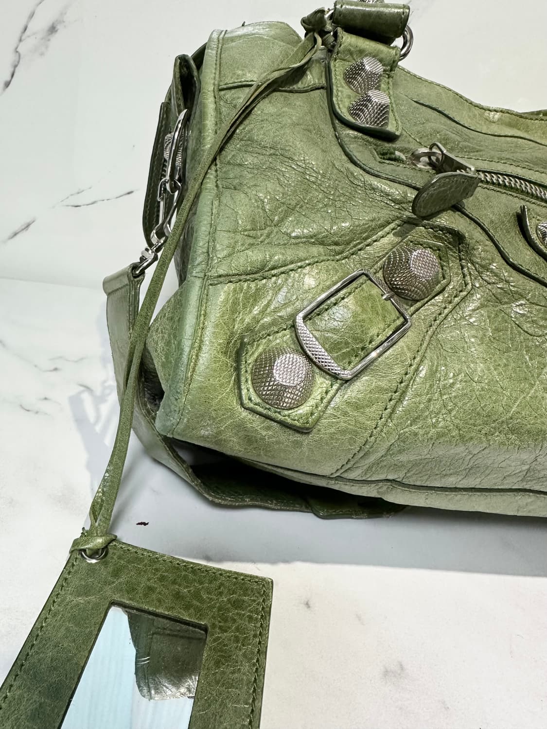 [A 정품] 발렌시아가 자이언트 시티 모터백 그린 상품이미지7