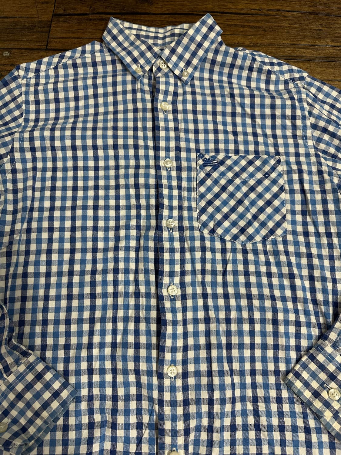 R.ATHLETIC JEANS CO 블루 깅엄 체크 셔츠 M 상품이미지2