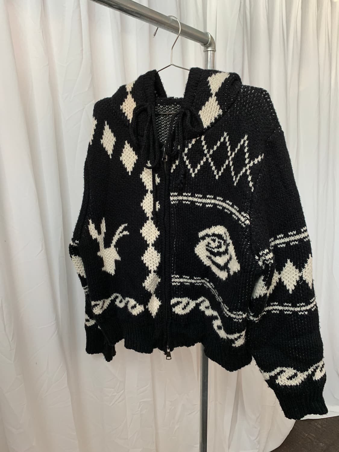 빈티지 노르딕 투웨이 후드 니트 상품이미지2