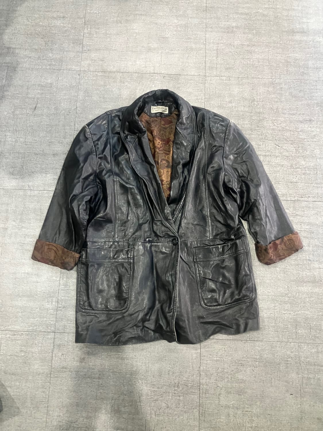 일본빈티지 elegance 오리엔탈보헤미안 가죽레더자켓 상품이미지1