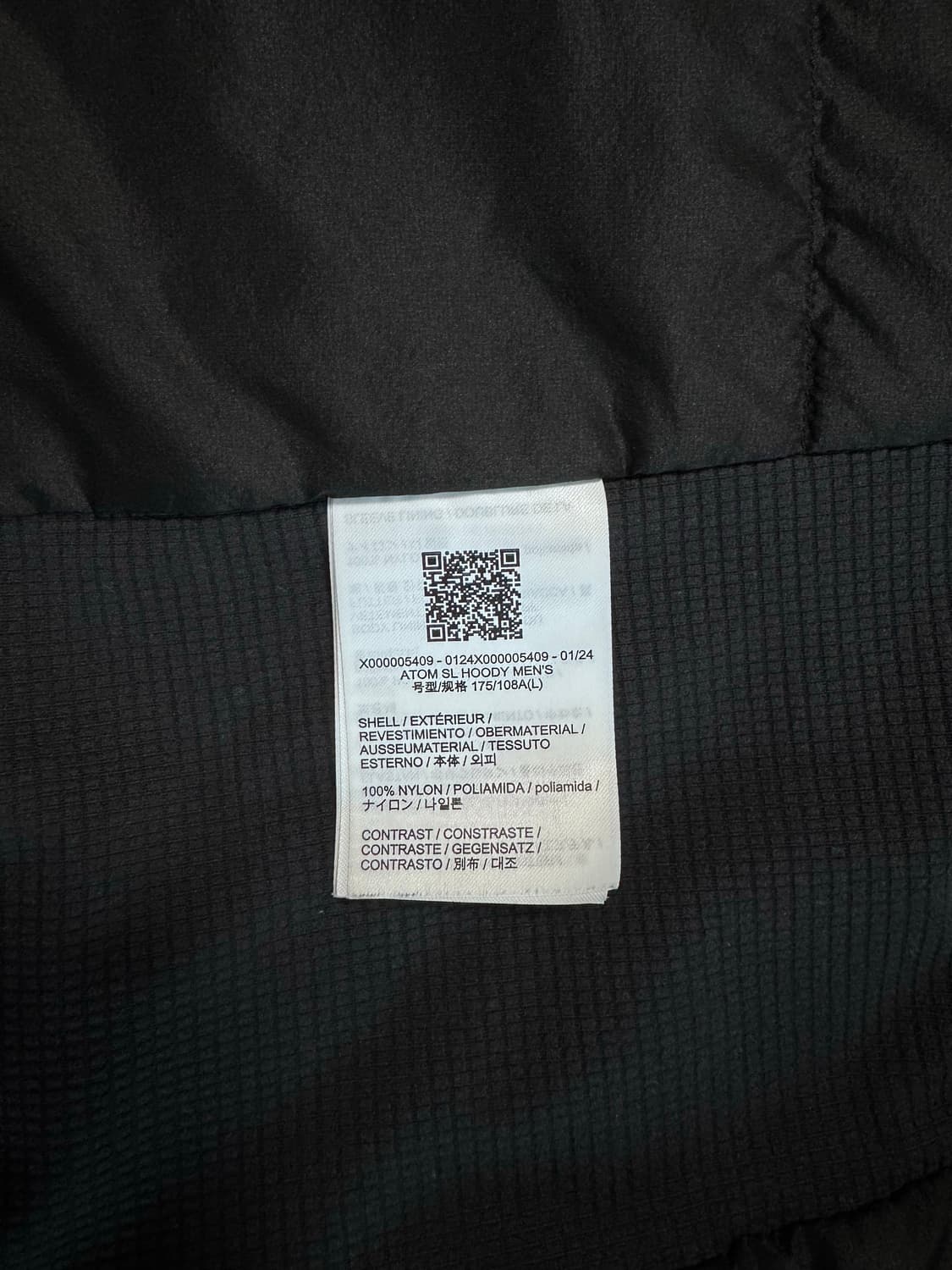 (S급) 아크테릭스 아톰 SL 후디 블랙  상품이미지10