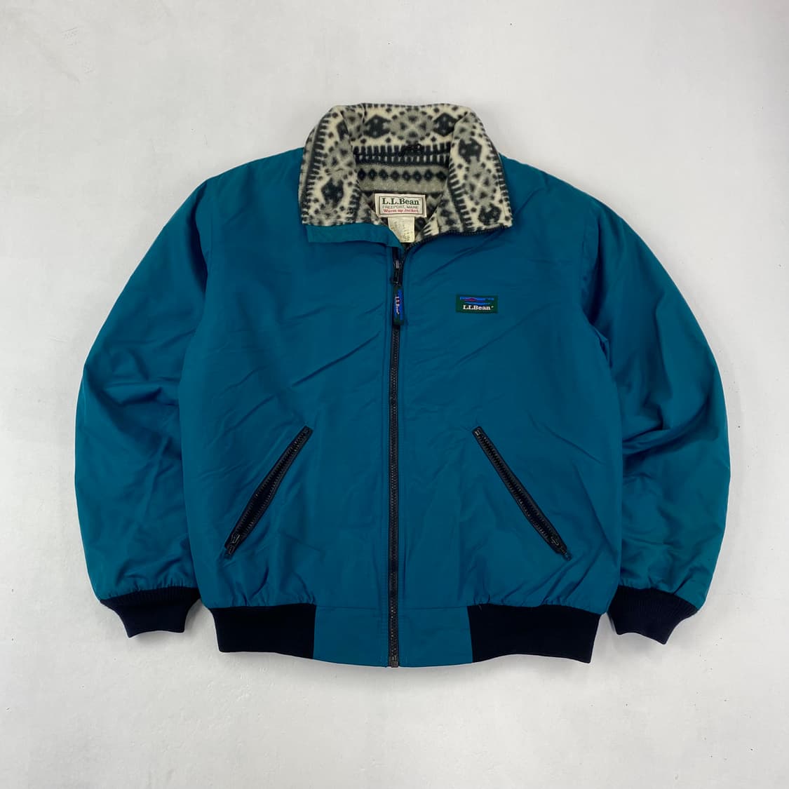 90s LL bean 나일론 쉘 플리스 안감 집업 자켓 (100) 상품이미지1