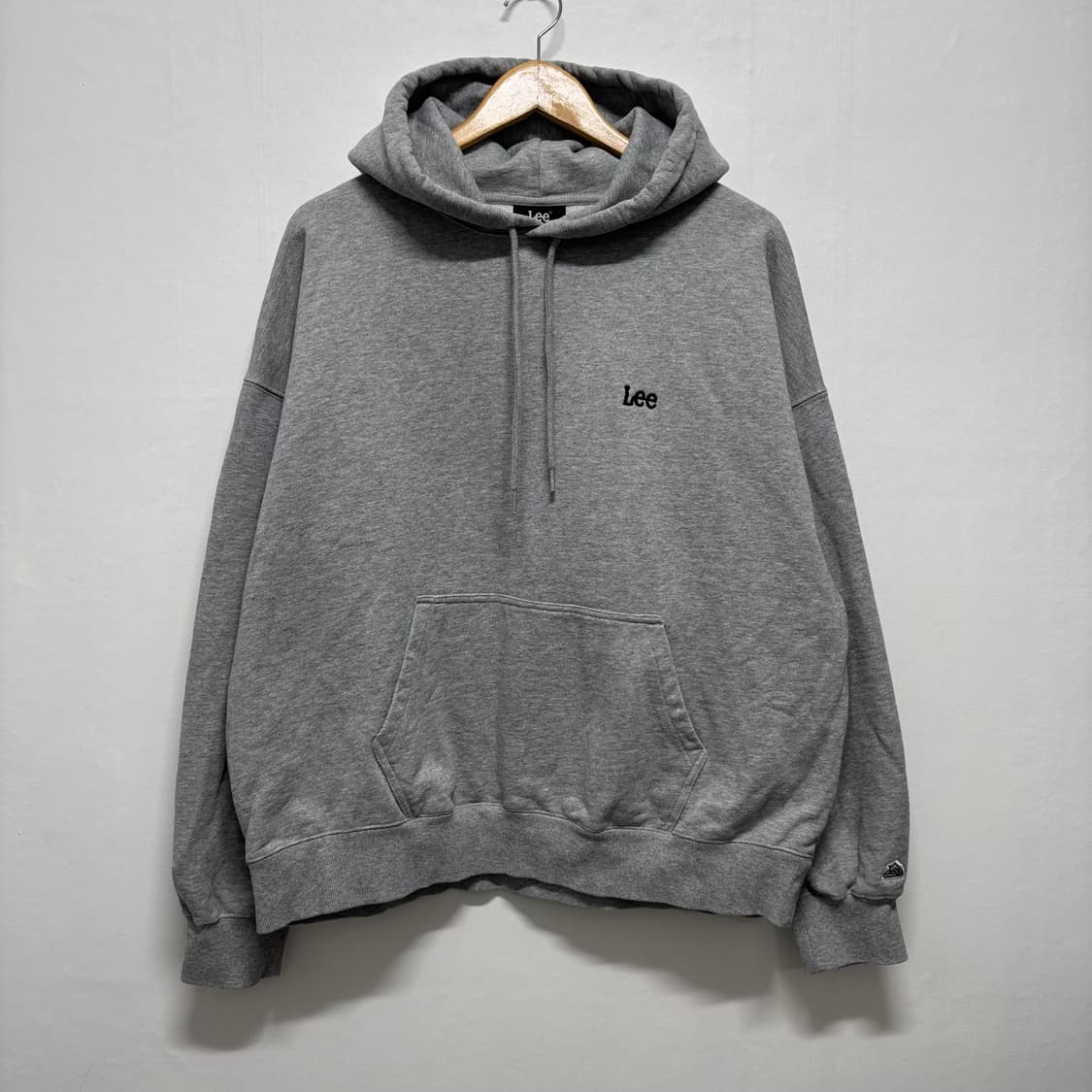 Lee 그레이 스몰로고 후드티 상품이미지1