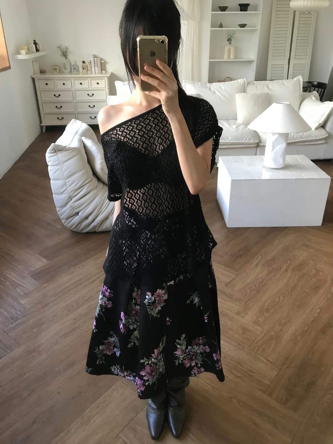 vintage black net top 상품이미지2