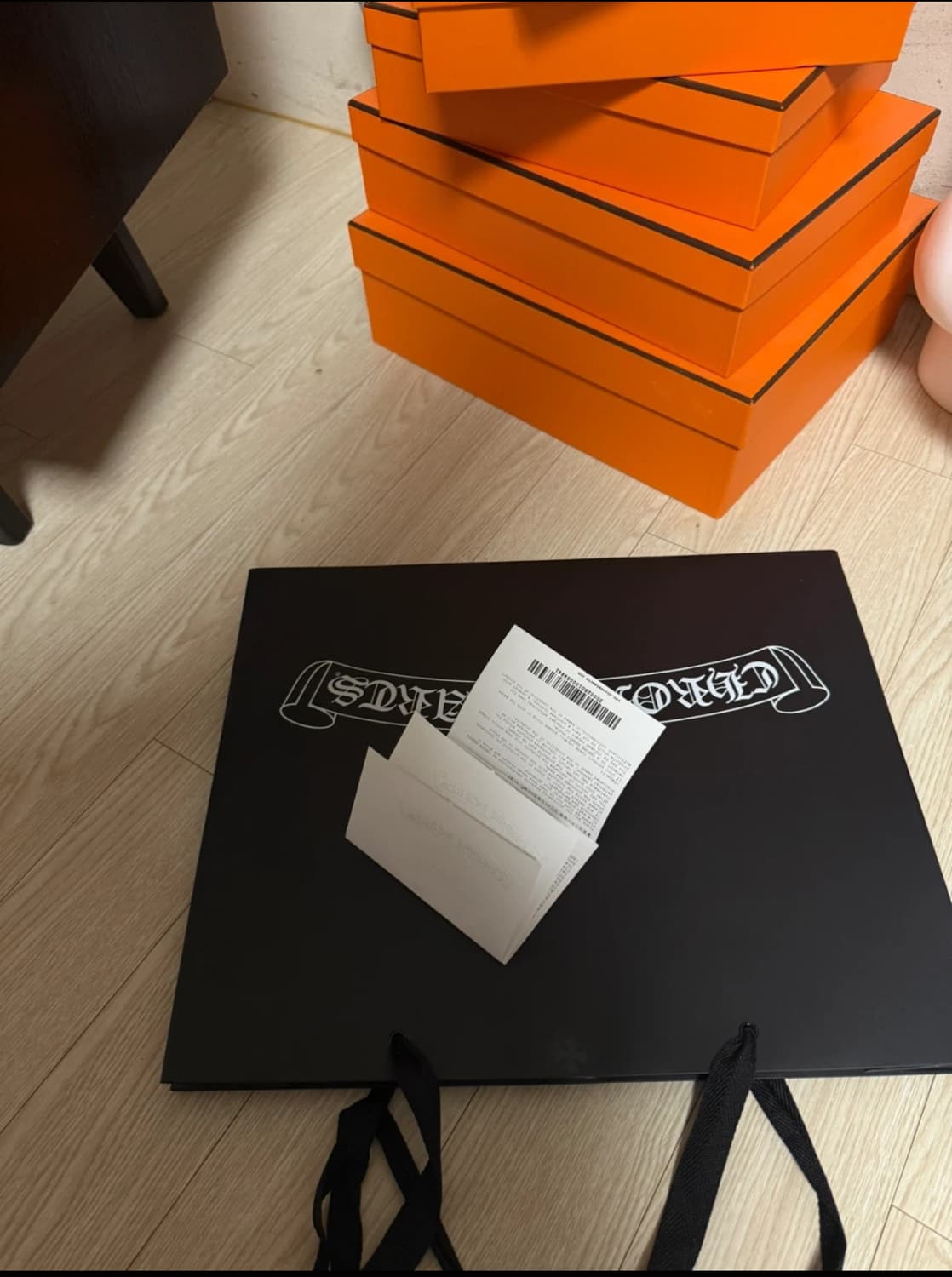 크롬하츠 홀스슈 플로랄 헤비웨이트 집업 후드 블랙 상품이미지3