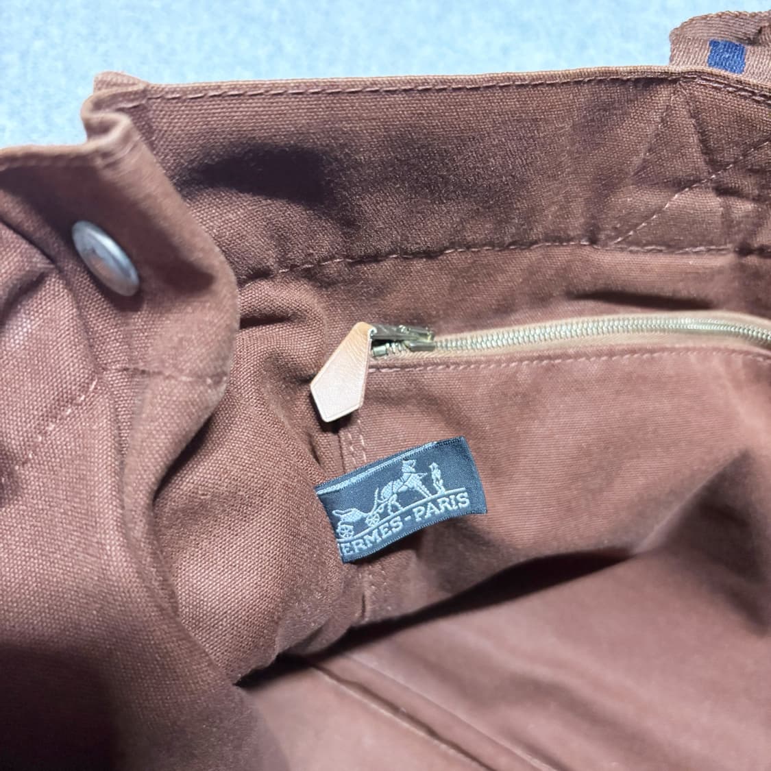 에르메스 후루토 캔버스 토트백 브라운/네이비 상품이미지8