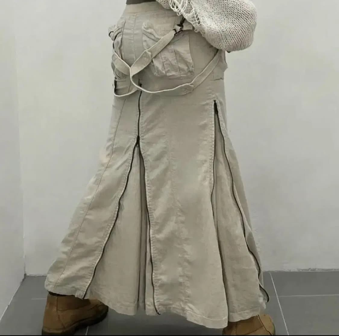 G.O.A 고아 카고 린넨 치마 베이지 상품이미지2