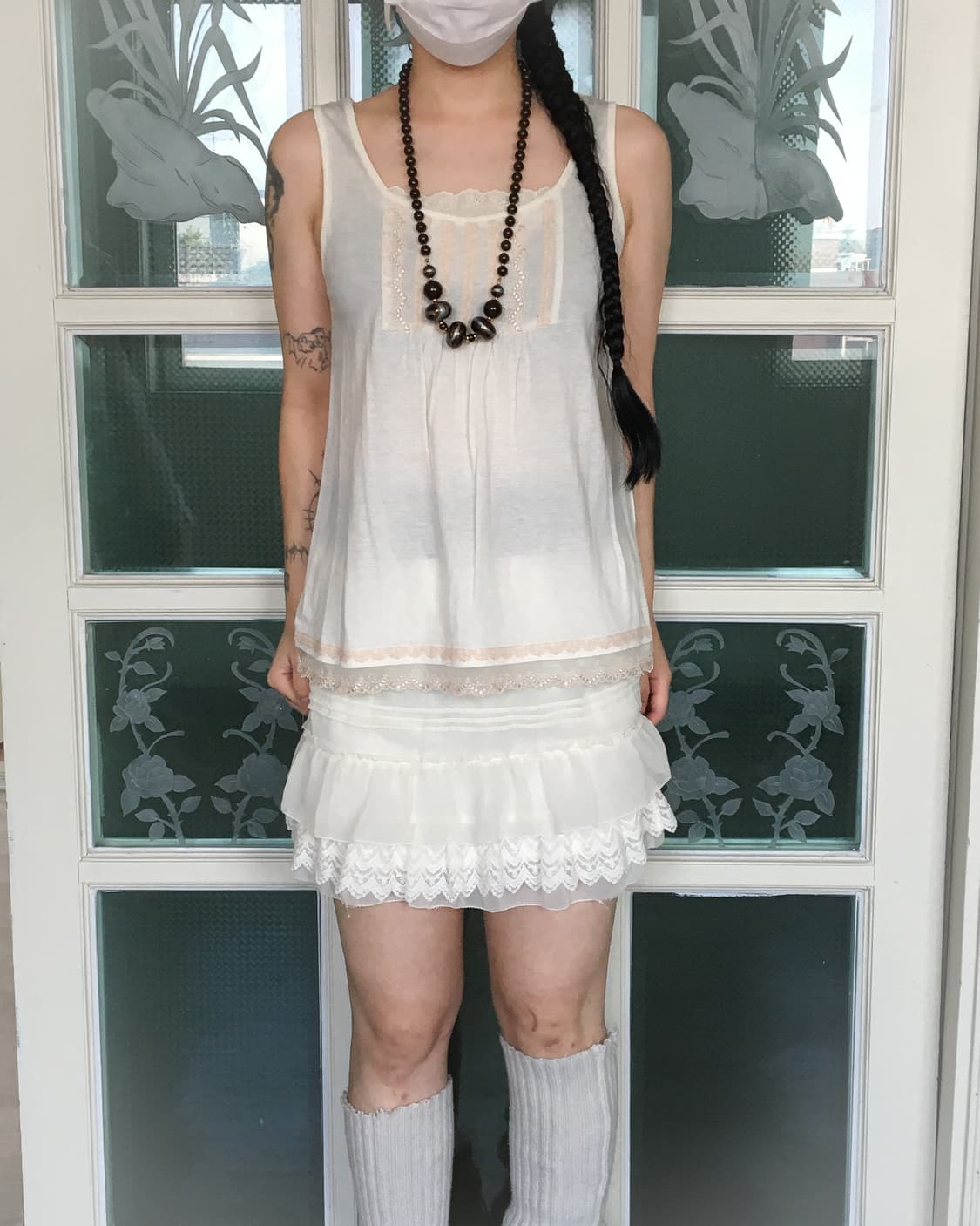 Lace trimming sleeveless 상품이미지1