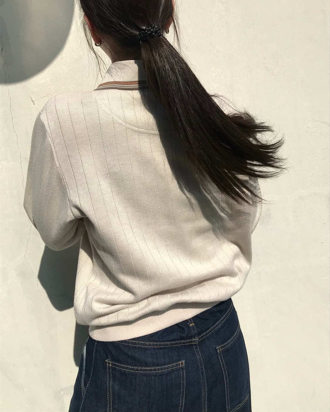 지아니 발렌티노 아이보리 카라 티 상품이미지5