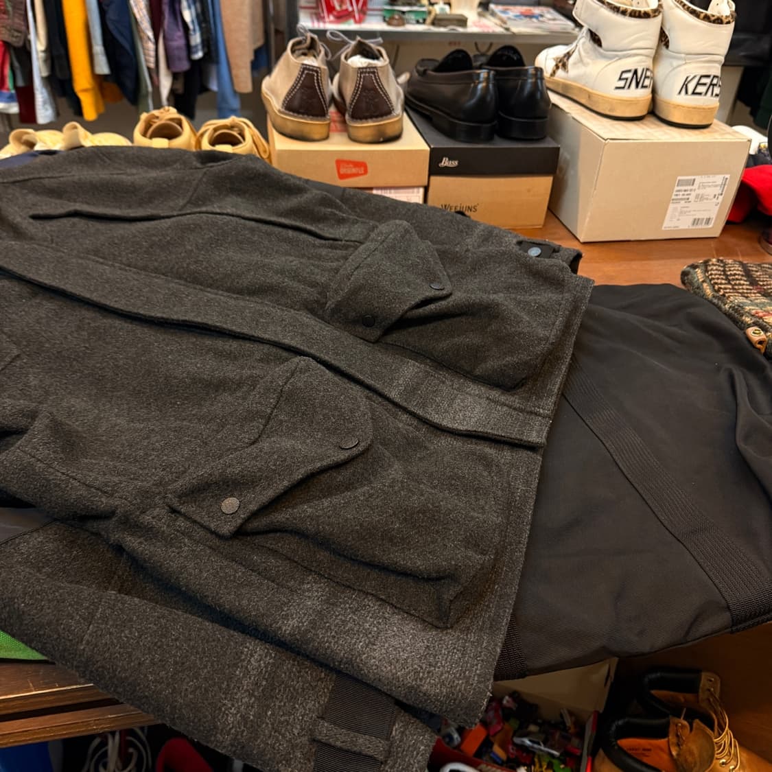 아르마니 익스체인지  울 베이스 사선지퍼 후드 자켓 숏코트 상품이미지2