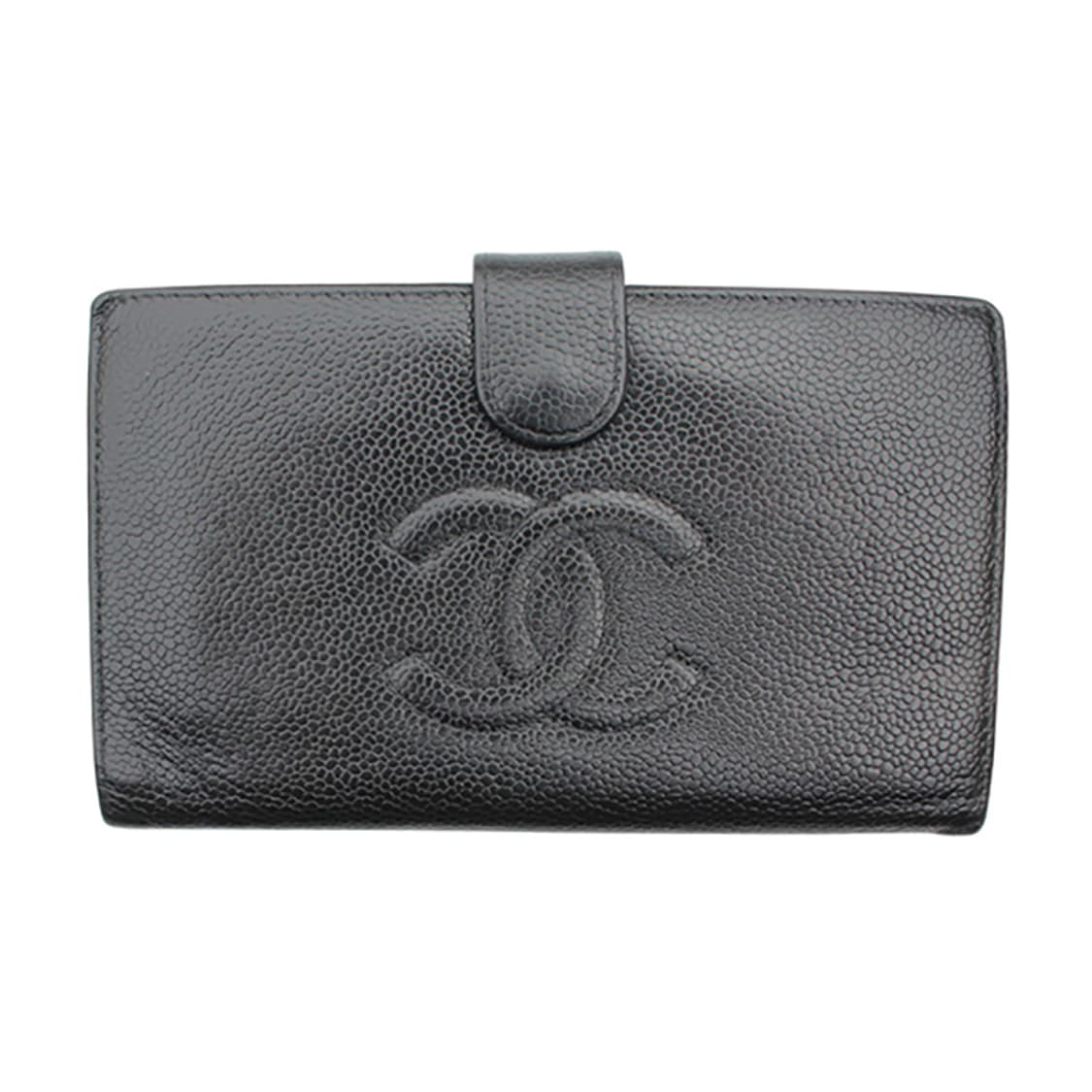 샤넬 블랙 캐비어 빅로고 2단 중지갑 상품이미지1