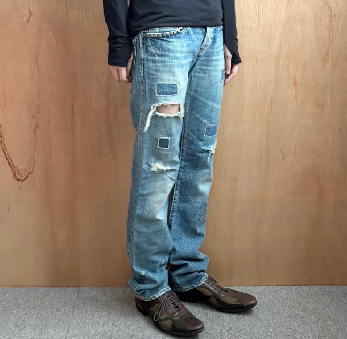 히스테릭 글래머 패치워크 데님 팬츠 상품이미지1