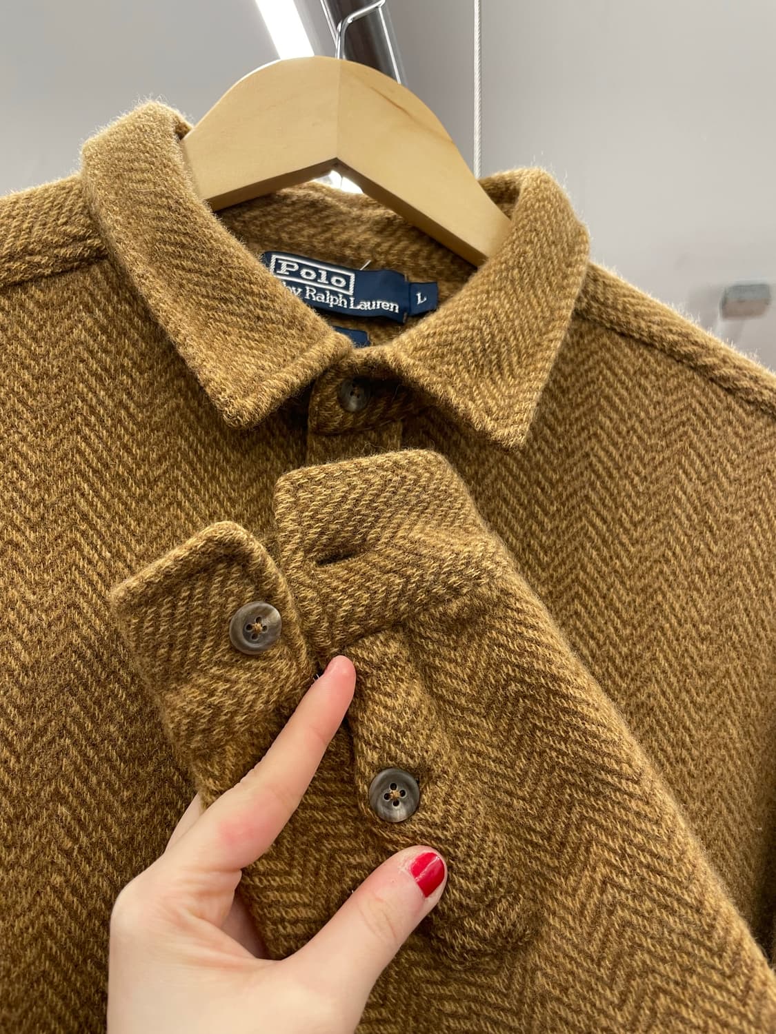 PRL 폴로 랄프로렌 헤링본 울 셔츠 상품이미지6