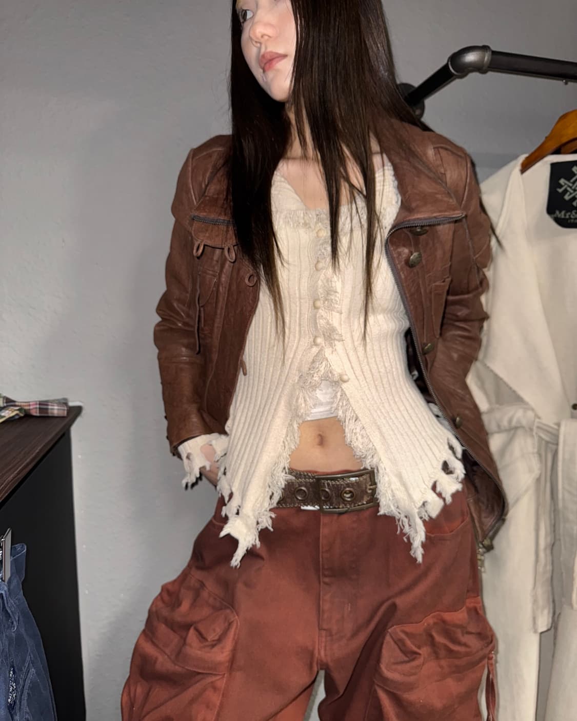 빈티지 양가죽 레더자켓 상품이미지1