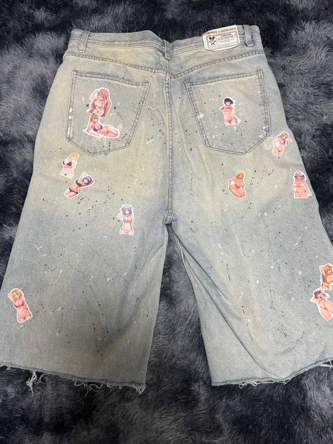 💥 병맛 감성 2D 페인트 7부 팬츠 💥 상품이미지2
