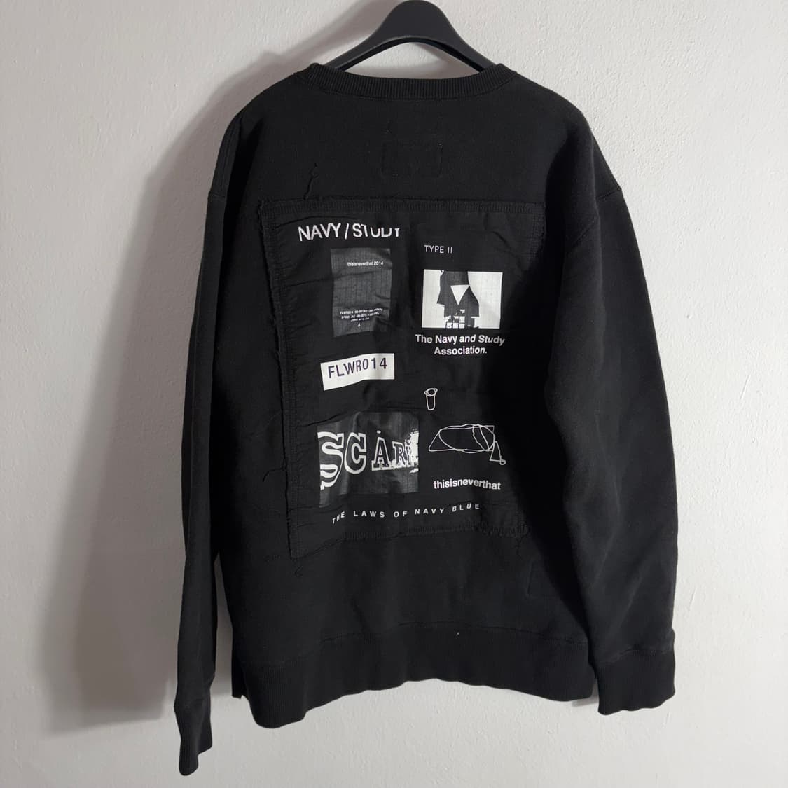 디스이즈네버댓 Navy / Study 블랙 맨투맨(L) 상품이미지2