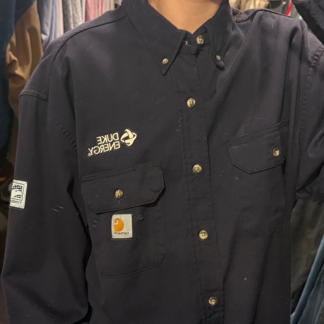 [IM] Carhartt 칼하트 긴팔 셔츠 투포켓 딥네이비 상품이미지3