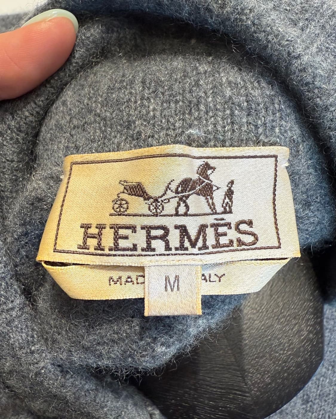 에르메스 차콜 어블릭 지퍼 캐시미어 니트  상품이미지8