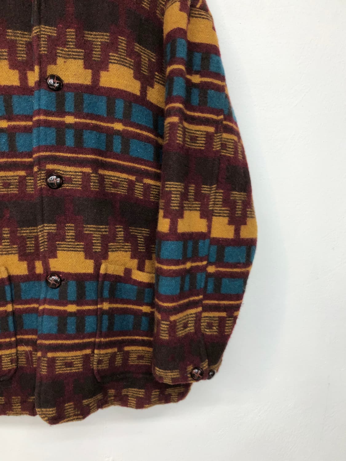 90's 켄터키 카디널 네이티브 패턴 울 자켓 상품이미지6